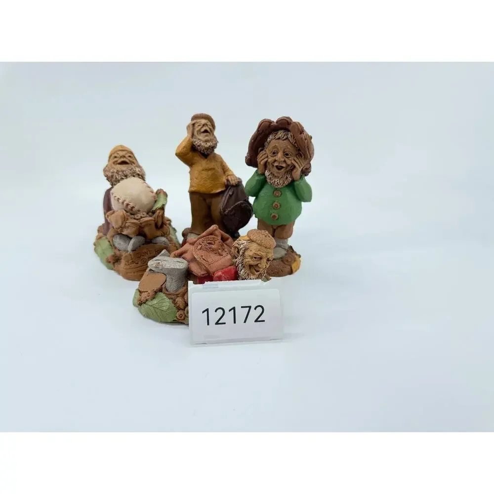 Vintage Tom Clark Cairn Studio Resin Gnome Figurines Set of 4